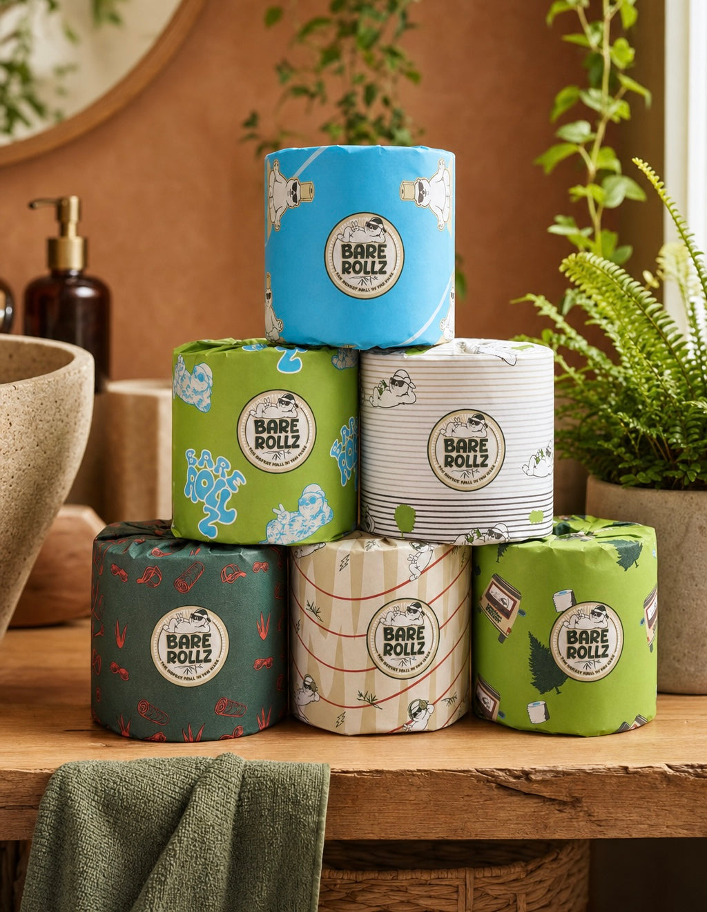 24 Pack Premium 100% Raw Bamboo Toilet Paper Double Length 370 Sheets